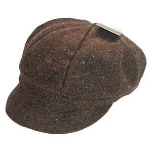 Hatman Of Ireland Gerry Moran 100 % Wolle Donegal Tweed flache Kappe braun Einheitsgröße  - Bild 1 von 5