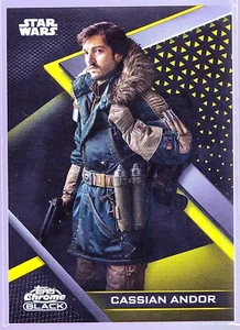 2022 Topps Chrome Black Star Wars Gold Refractors #72 Cassian Andor 38/50 - Picture 1 of 3