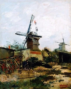 Windmills on Montmartre Painting by Vincent van Gogh Reproduction - Picture 1 of 3