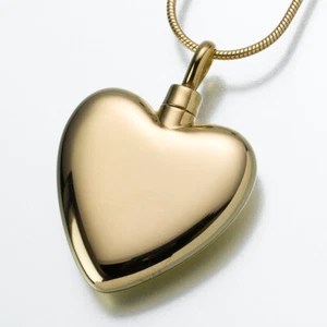 Gold Vermeil Large Heart Memorial Jewelry Pendant Funeral Cremation Urn - Picture 1 of 7