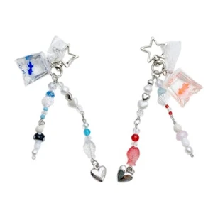 Portable Fashion Fish Keychain Bead Keyring Bag Pendant for Bag and Phone - Zdjęcie 1 z 10
