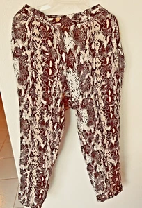 CALVIN KLEIN xlarge SNAKEPRINT 100% LINEN PANTS NWOT - Picture 1 of 9
