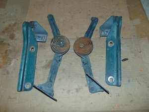 1980-1996 Ford F150 F250 F350 Bronco LH & RH Hood Hinges & Springs SET - Picture 1 of 2
