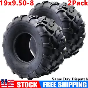 Set of 2 19x9.50-8 ATV UTV Tires 19x9.5x8 4 Ply All Terrain Mud Tires Tubeless - Picture 1 of 12
