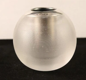 Antique Birmingham Sterling Silver Threaded Crystal Glass Match Striker 1900 - Picture 1 of 10