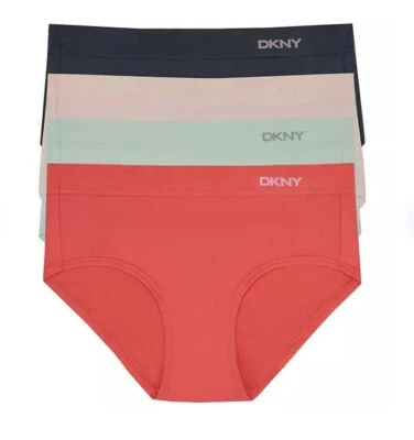 Nuevo Para Mujer 4 Pk DKNY Suave Elastizado Microfibra Hipster Ropa Interior Surtido S Foto 1 de 2