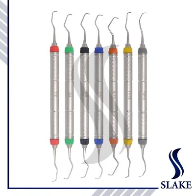 Set Of 7 Dental Gracey Curettes Perio Hollow Handle Surgical Hygiene Scalers New - Image 1 of 4