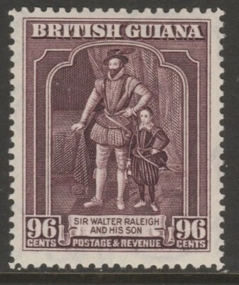 Guayana Británica COMO NUEVO GVI 1938-52 96c púrpura p121/2 x 131/2 sg316a Foto 1 de 2