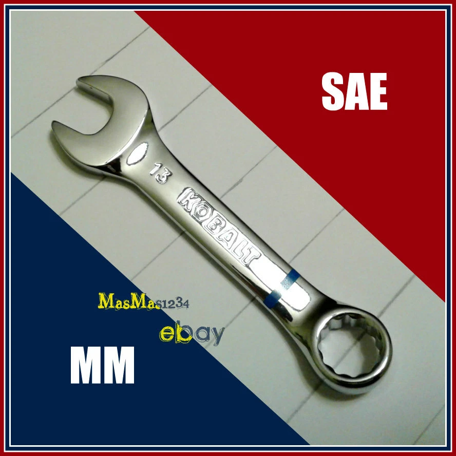 KOBALT Stubby Combination Wrench - SAE, Metric - Polished Chrome - Fast Shipping - Image 1 of 1