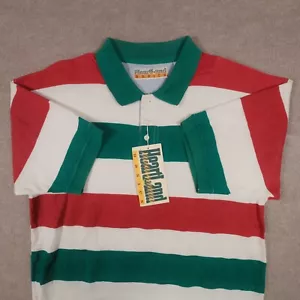 Neu mit Etikett Vintage Streetwear Heartland Basics dick gestreiftes Polo Y2K Herren Large lang - Bild 1 von 17