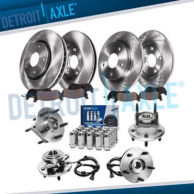 Front Rear Rotors Brake Pad Wheel Hubs +20pc Lugnut for Grand Cherokee Commander — 第 1/4 张图片