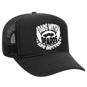 Truckermütze Dads with Beards Are Better schwarz Netz | Vatertagsgeschenk mit Druckknopflasche - Bild 1 von 3