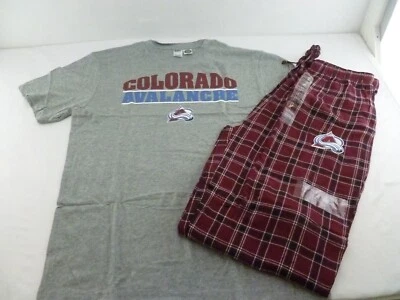 NUEVO Conjunto de PJ Top y Pantalón de Franela para Hombres NHL Colorado Avalanche S/S Foto 1 de 4