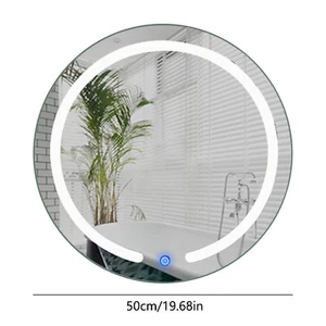 20" Round LED Bathroom Lighted Mirror Illuminated Wall Touch Light Vanity Makeup - Picture 1 of 11