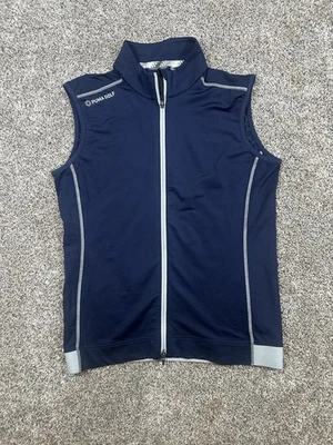Chaleco de golf Puma PWRWARM con cremallera completa para hombre talla pequeña azul marino gris Foto 1 de 4