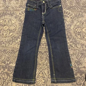 Cookies Girls Blue Jeans Size 5 Adjustable Waist Straight Leg - Picture 1 of 7