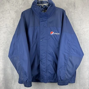 Pepsi Cola Jacket Adult Large Navy Full Zip Hooded Lined Aramark Uniform Coat - Picture 1 of 24
