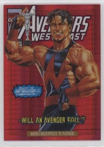 2024 UD MARVEL MASTERPIECES '92 PLATINUM VARIANT RED PRISM WONDER MAN /292 - Picture 1 of 2