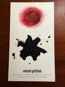 Adolph Gottlieb Whitney Museum of Art 1968 Exhibition Invitation Card - Picture 1 of 2