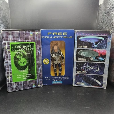 Star Trek VHS Box Set Collection Lot With Worf Playmates Collectors Figure Rare - Image 1 of 4