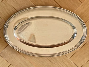 Très grand Plat de Service CHRISTOFLE en métal argenté - modèle Perles - Foto 1 di 6