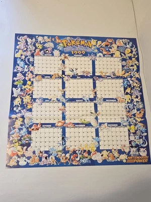 Póster Calendario Pokémon 1999 Nintendo Power Solo Inserto ~ Colección Digna ~ Foto 1 de 4