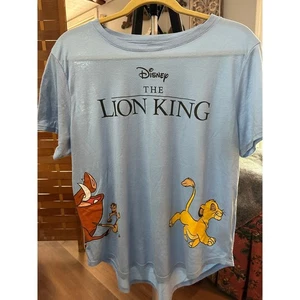 Disney Der König der Löwen T-Shirt Damen XXL Blau Simba Pumbaa Grafik Tee - Bild 1 von 5