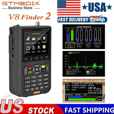 GTMedia V8 Satfinder DVB-S/S2 FTA Digital Satellite Finder Signal Meter 3.5''LCD