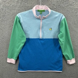 Masters Sweatshirt Girls XL 12 14 Kids Youth Half Zip Pullover Green Blue Pink - Picture 1 of 9