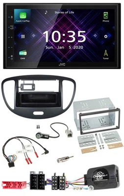 JVC DAB 2DIN Lenkrad Bluetooth USB Autoradio für Hyundai i10 2009-2013 schwarz - Bild 1 von 4