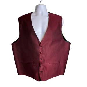 Vintage Mel Howard Men’s Burgundy Suit Vest Size XL Dapper Stylish Debonair - Picture 1 of 11