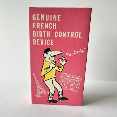 Dispositivo anticonceptivo francés genuino guillotina regalo mordaza divertido vintage años 60 Foto 1 de 3
