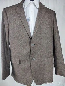 DANIEL HECHTER MENS BROWN FLECKED WOOL SILK BLEND BLAZER JACKET SIZE L - Picture 1 of 14
