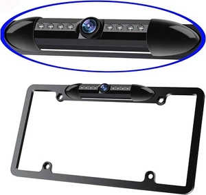US License Plate Metal Frame Rear View Backup Camera CMOS HD LED Night Vision - Picture 1 of 14