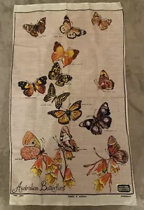 Vintage Australian Butterflies Pure Linen Geschirrtuch Made In Poland - Bild 1 von 11