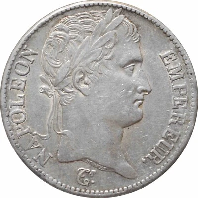 Francia 5 francos 1808 B, XF, "Emperador Napoleón I (1804 - 1815)" Foto 1 de 2