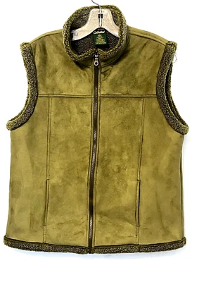 Chaleco Cabala's verde oliva con forro polar a juego y ribete cremallera completa grande Foto 1 de 4