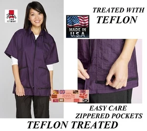 TOP PERFORMANCE P STYLIST BARBER GROOMER JACKET w/TEFLON Hair Water STAIN RESIST - Picture 1 of 3