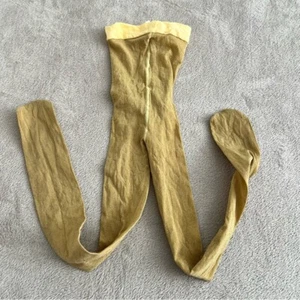 Mini Boden Footed Tights Girls size Small Sparkle Pull-On Stretchy Golden - Picture 1 of 4