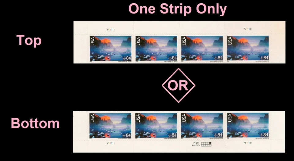 US C141 Airmail Yosemite National Park 84c plate strip 4 MNH 2006 - Image 1 of 1
