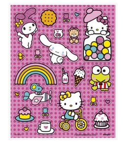 Hello Kitty Party Favors 96 Glittered Stickers on 4 Sheets - Picture 1 of 1