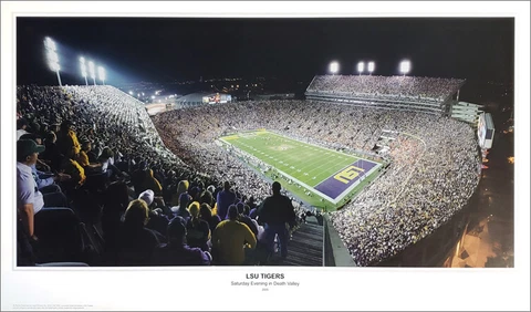LSU Tigers Football SATURDAY EVENING IN DEATH VALLEY Premium 19x32 POSTER Print Cover