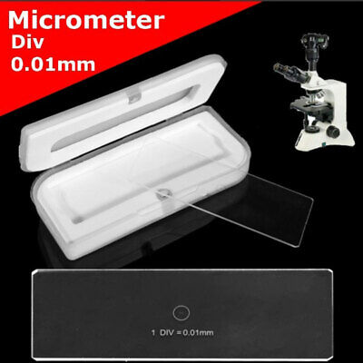 Micrometer Calibration Slide DIV 0.01MM Microscope Stage Micrometer • 6.99£