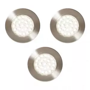 Litecraft Charles Recessed Under Cabinet Light Warm White LED in Nickel - 3 Pack - Picture 1 of 5