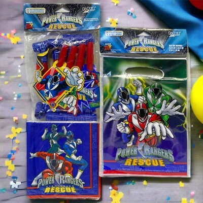 De colección Power Rangers Velocidad de la Luz Rescate Artículos Bolsas Servilletas Explosión Fiesta Favores Foto 1 de 4