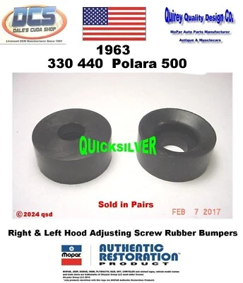 Dodge 330 440 Polara 1963 capó delantero parachoques de goma ajustables 2276804 MoPar EE. UU. Foto 1 de 2