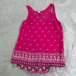 Old Navy Sleeveless Blouse Small Pink Boho Chic 100% Polyester - Picture 1 of 8