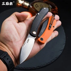 SANRENMU 7315 12C27 Blade Pocket Folding Knife Non Locking Folder Carbon Fiber - Picture 1 of 14