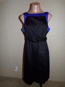 Motherhood Maternity Shift Dress Size Medium Black Purple Belted Sleeveless NWT - Picture 1 of 9