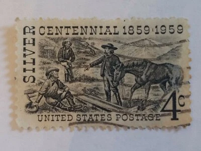 Vintage  US Postage STAMPS  Cent SILVER CENTENNIAL 1859-1959 - Image 1 of 2